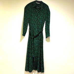 Belted Button-down Midi Dress